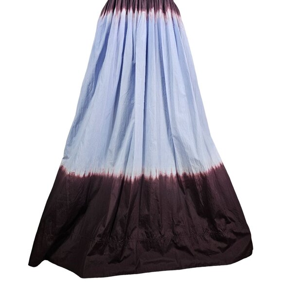A.L.C. Blair Dip Dye Maxi Dress 10 Fudge & Sky Blue Halter Soft Girl Bohemian - Picture 6 of 14